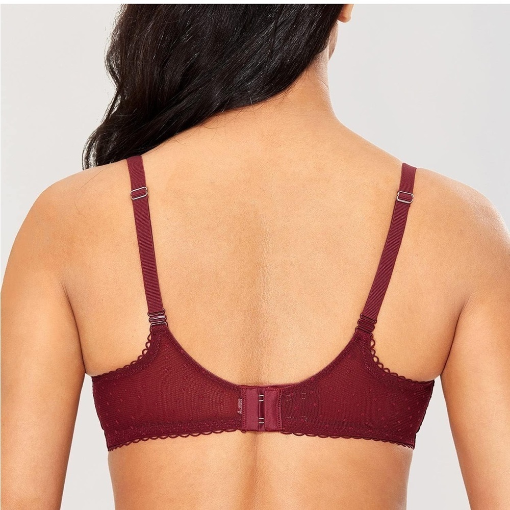 🆕 Sexy Lace Bra Underwire Balconette Unlined Demi Sheer Plus Size - Picture 2 of 2